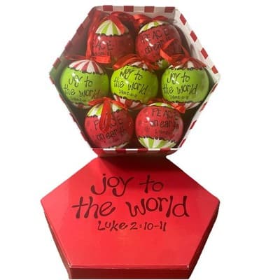 14 Christmas Ornaments In Decor Box Scripture Holiday Trim The Tree - Thumbnail 10