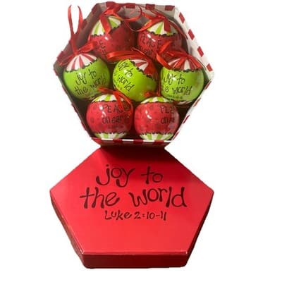 14 Christmas Ornaments In Decor Box Scripture Holiday Trim The Tree - Thumbnail 11