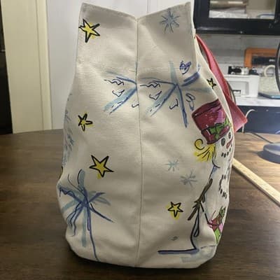Brighton Christmas Bag Tote Snowman Happy Holidays Winter 100% Cotton - Thumbnail 11