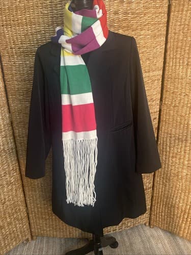 Express Wool Blend Scarf With Fringe. 104 X 8 - Thumbnail 4