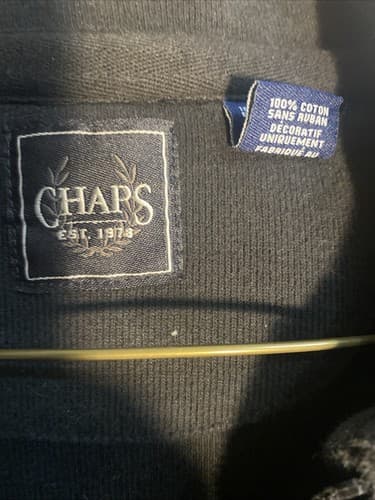 Chaps Prep Preppy Old Money Classic 100% Cotton Collard Sweatshirt - Thumbnail 4