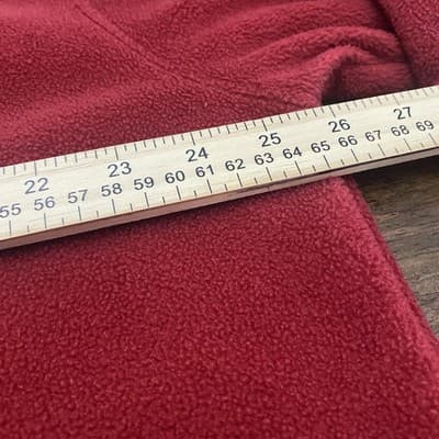 Vtg Orvis Men's Fleece Quarter Button Pullover Red Large Front Chest Pockets - Thumbnail 4