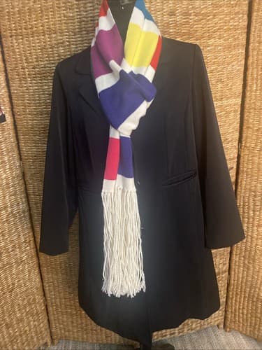 Express Wool Blend Scarf With Fringe. 104 X 8 - Thumbnail 3