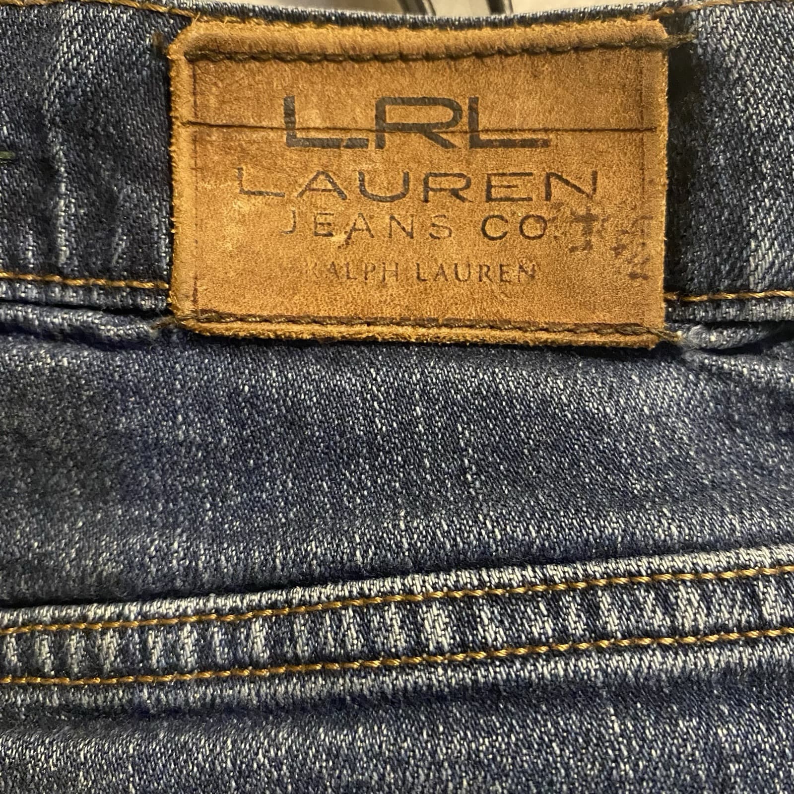 Lauren Ralph Lauren LRL Blue Denim Jeans Ladies Size 20 Straight Leg - Thumbnail 3
