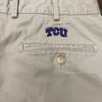 Peter Millar Pima Cotton Shorts Mens 34 Flat Front Chinos TCU Logo On Bk Pkt - Thumbnail 3