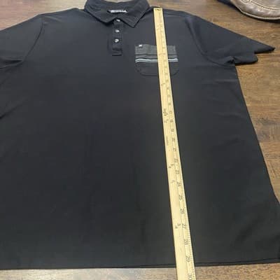 Travis Mathew Pebble Beach Golf Pima Shirt Cotton Black Short Sleeve Polo Men XL - Thumbnail 5