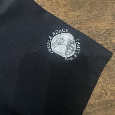 Travis Mathew Pebble Beach Golf Pima Shirt Cotton Black Short Sleeve Polo Men XL - Thumbnail 3