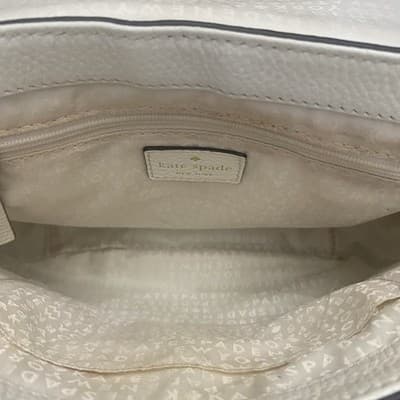 Kate Spade Alecia White Pebbled Leather Crossbody &Satchel Handles Luxury Sheik - Thumbnail 7