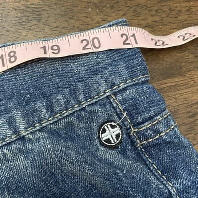 Swiss Cross Jeans Mens 42X21 Blue Distressed Look Denim Straight Leg Cropped - Thumbnail 9