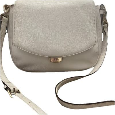 Kate Spade Alecia White Pebbled Leather Crossbody &Satchel Handles Luxury Sheik - Thumbnail 3
