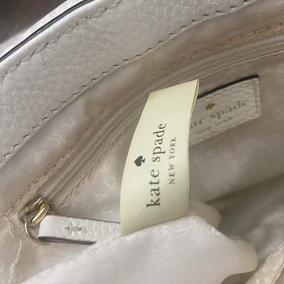 Kate Spade Alecia White Pebbled Leather Crossbody &Satchel Handles Luxury Sheik - Thumbnail 8