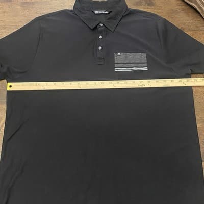 Travis Mathew Pebble Beach Golf Pima Shirt Cotton Black Short Sleeve Polo Men XL - Thumbnail 4
