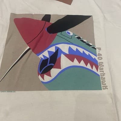 Warbirds WWII Collectors Series P40 Warhawk Graphic T Shirt Cotton Made In US - Thumbnail 3