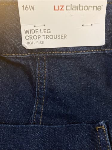 Lagenlook Wide Legged Dark Wash ￼Cropped Jeans Sz 16 NWT - Thumbnail 9