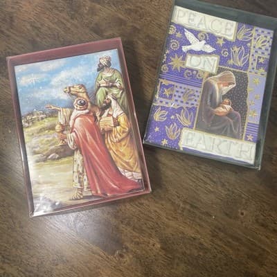 19 Vintage Religious Christmas Cards 9 Wisemen 10 Mary &Jesus 17 Envelopes