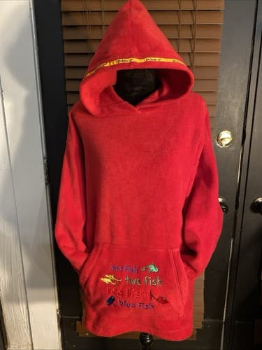 Dr Suess Pull Over Hoodie 1fish 2 Fish Adult Large
