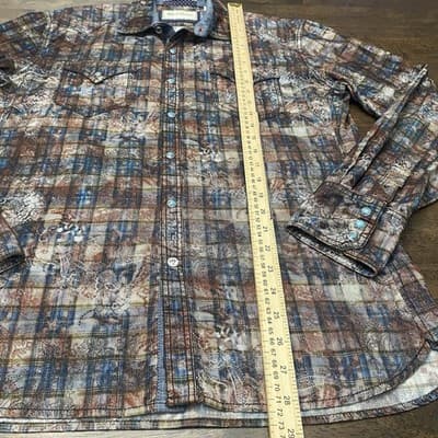 Robert Graham Tailored Fit Cotton Turquoise Snap Mens Shirt Cowboy Rodeo Western - Thumbnail 3