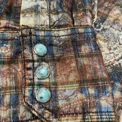 Robert Graham Tailored Fit Cotton Turquoise Snap Mens Shirt Cowboy Rodeo Western - Thumbnail 9