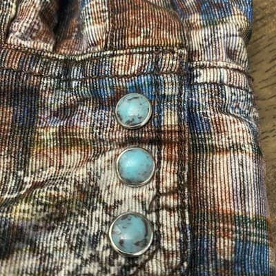 Robert Graham Tailored Fit Cotton Turquoise Snap Mens Shirt Cowboy Rodeo Western - Thumbnail 10
