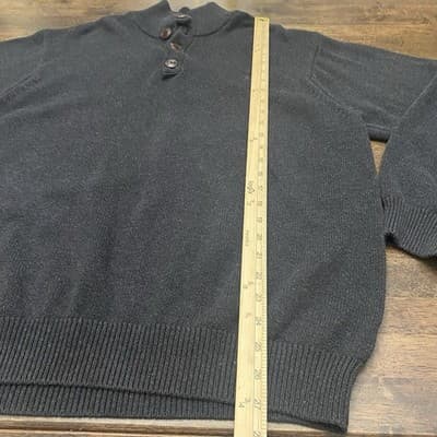 Izod Cotton Navy Blue3/4 Button Pull Over Preppy Classic Prep Academia - Thumbnail 6