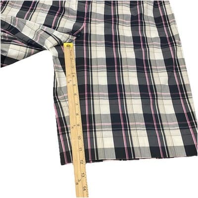 AK Sport Womens Sz18 Plaid Stretch Golf Bermuda Shorts High Waist NWOT - Thumbnail 3