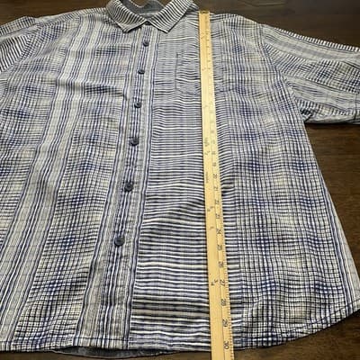 Tommy Bahama Shirt Mens XL Plaid Silk Button Up Vacation Cruise Wear Summer - Thumbnail 5