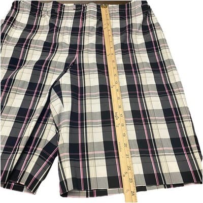 AK Sport Womens Sz18 Plaid Stretch Golf Bermuda Shorts High Waist NWOT - Thumbnail 5