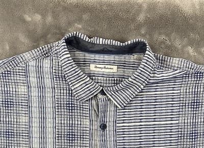 Tommy Bahama Shirt Mens XL Plaid Silk Button Up Vacation Cruise Wear Summer - Thumbnail 7