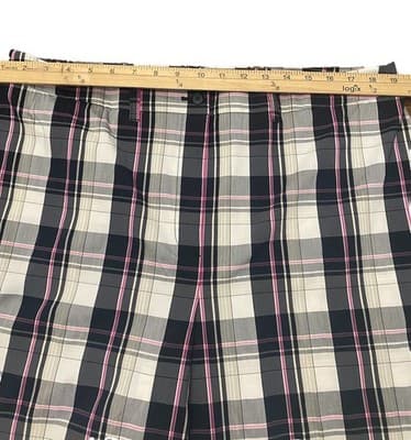 AK Sport Womens Sz18 Plaid Stretch Golf Bermuda Shorts High Waist NWOT - Thumbnail 4