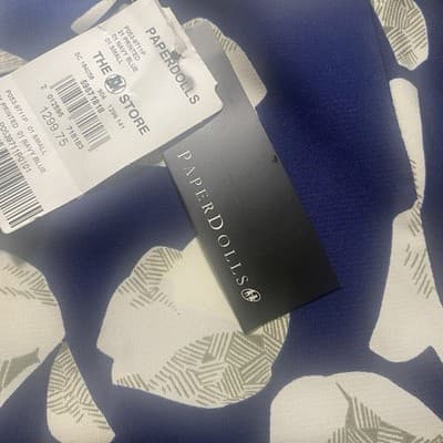 Boutique Size Sm Navy Puff Sleeve Dress Blouse Office Core Sexy Siren - Thumbnail 6