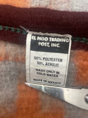 El Paso Trading Co Throw Saddle Blanket Layer Wall Hanging Camping54 X 30 - Thumbnail 3
