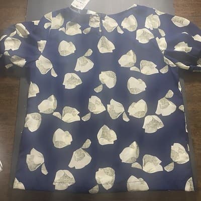 Boutique Size Sm Navy Puff Sleeve Dress Blouse Office Core Sexy Siren - Thumbnail 3