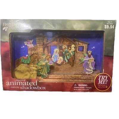 Holiday Time Musical Animated Nativity Shadowbox Christmas scene Lights & Music - Thumbnail 2