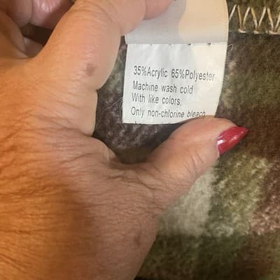 Woolrich Home Plush Fleece Blanket Green Plaid Cabin Theme 48” x 66" - Thumbnail 4