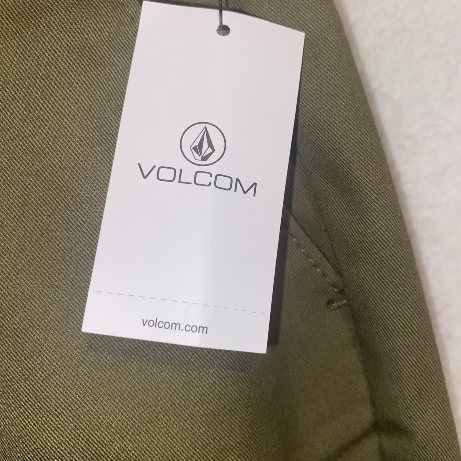 Volcom SO Chickie High Rise Chino Pants In Army Green Size 30” Women - Thumbnail 2