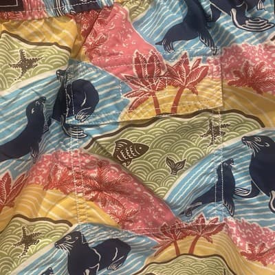 Vilebrequin Swimming Trunks Shorts Multi Color W Seals Mens 3XL Mesh Lined W36 - Thumbnail 5