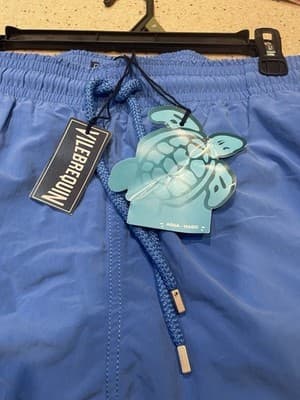 Vilebrequin Swim Trunks Shorts Solid Blue Mens 4XL Mesh Lined W38 - Thumbnail 3