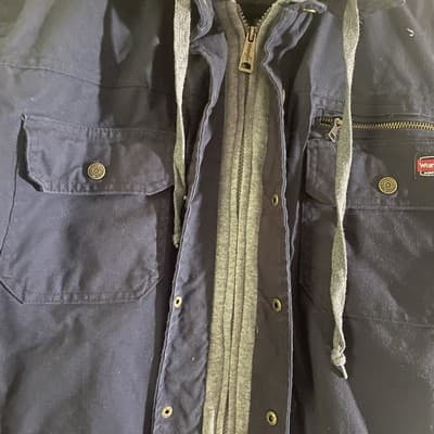 Vintage Wrangler WorkWear Chore Core Insulated Barn Jacket With Hoodie - Thumbnail 7