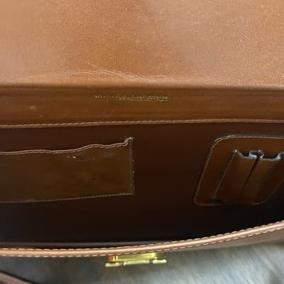 Handmade Columbian Genuine Leather Briefcase Messenger Bag Brass Close 1980-2000 - Thumbnail 10
