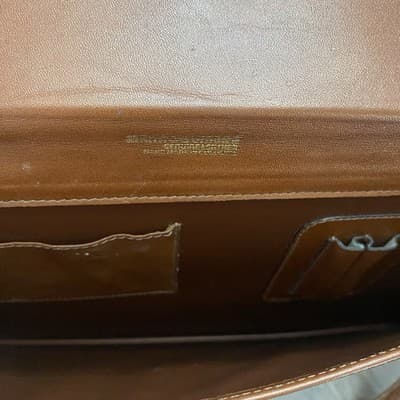 Handmade Columbian Genuine Leather Briefcase Messenger Bag Brass Close 1980-2000 - Thumbnail 11