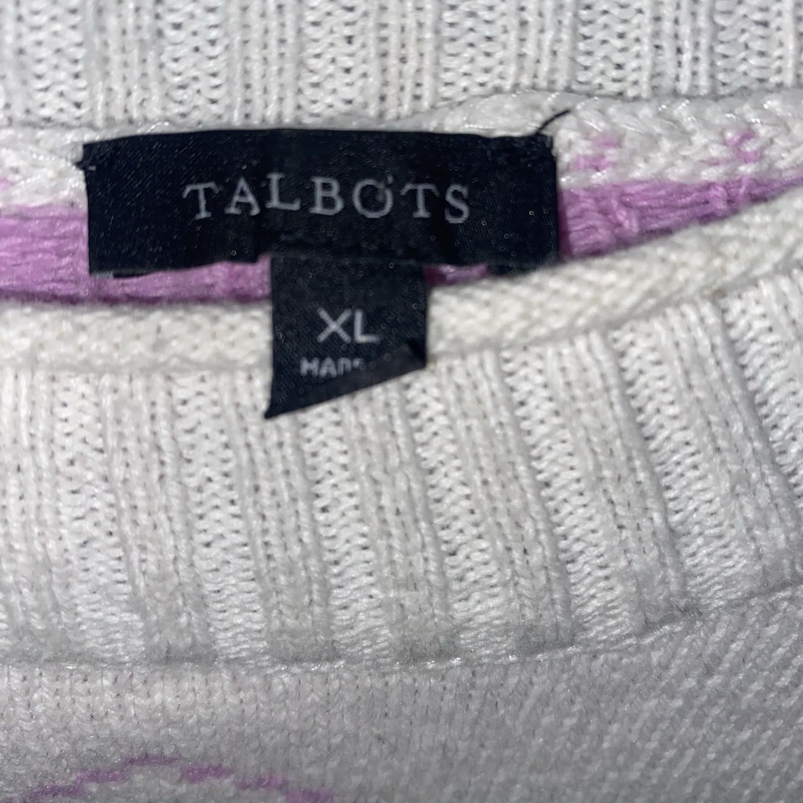 Talbots Cotton Wool Blend Sweater Old Money Country Club XL Ladies - Thumbnail 4