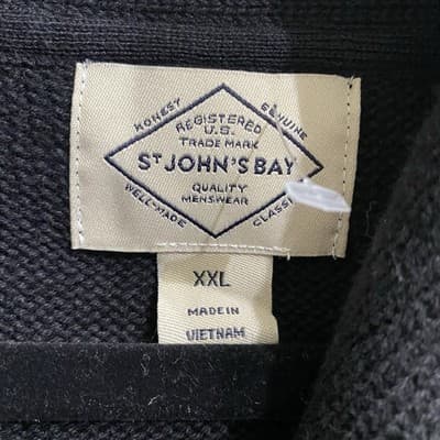 St John’s Bay XXL Black Men’s Knit Sweater All Cotton Classic - Thumbnail 5
