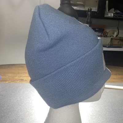 Carhartt Beanie Hat Mens One Size Fits All Rib Knit Cuff Logo Blue - Thumbnail 3