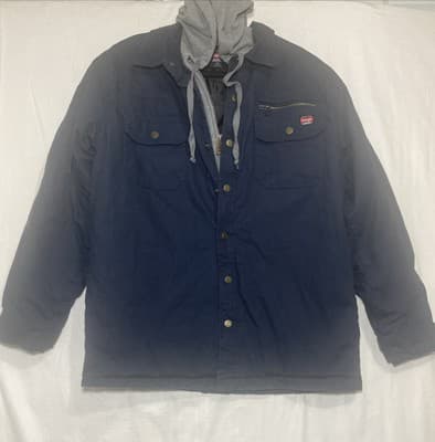 Vintage Wrangler WorkWear Chore Core Insulated Barn Jacket With Hoodie - Thumbnail 2