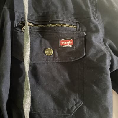 Vintage Wrangler WorkWear Chore Core Insulated Barn Jacket With Hoodie - Thumbnail 5