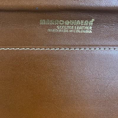 Handmade Columbian Genuine Leather Briefcase Messenger Bag Brass Close 1980-2000 - Thumbnail 9