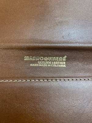 Handmade Columbian Genuine Leather Briefcase Messenger Bag Brass Close 1980-2000 - Thumbnail 2