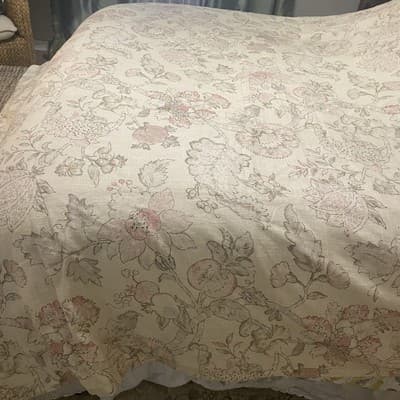 Peacock Alley Luxury Linen Duvet French Country Romantic Cottage 86”x86” Queen - Thumbnail 4