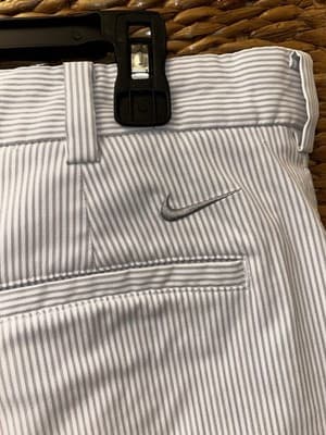 Nike Golf Dri-FIT Men’s Striped Golf Pants 34X32 White/Gray Pinstripe - Thumbnail 3