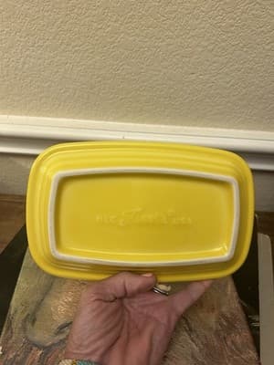 Fiestaware XL Sunflower Yellow Covered Butter Dish Fiesta - Thumbnail 4